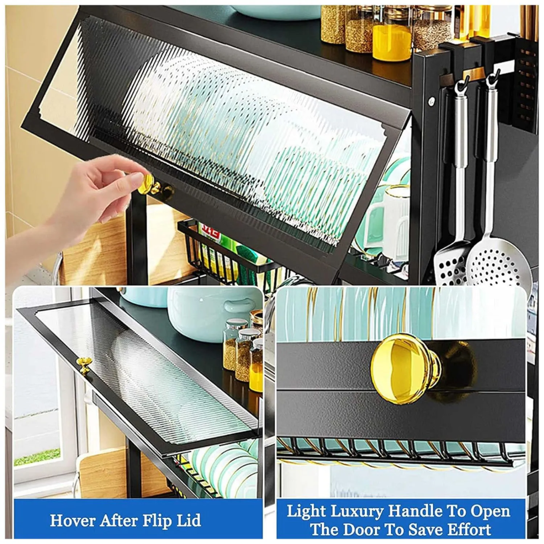 Escurridor de Platos Multifuncional con Tapa Protectora | Acero Inoxidable Premium
