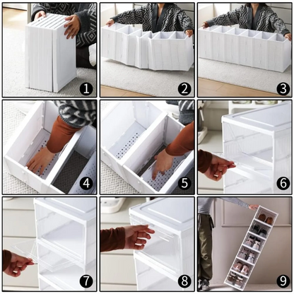 Zapatera Plegable Premium Z60 | Organizador de 6 Niveles con Puerta Transparente